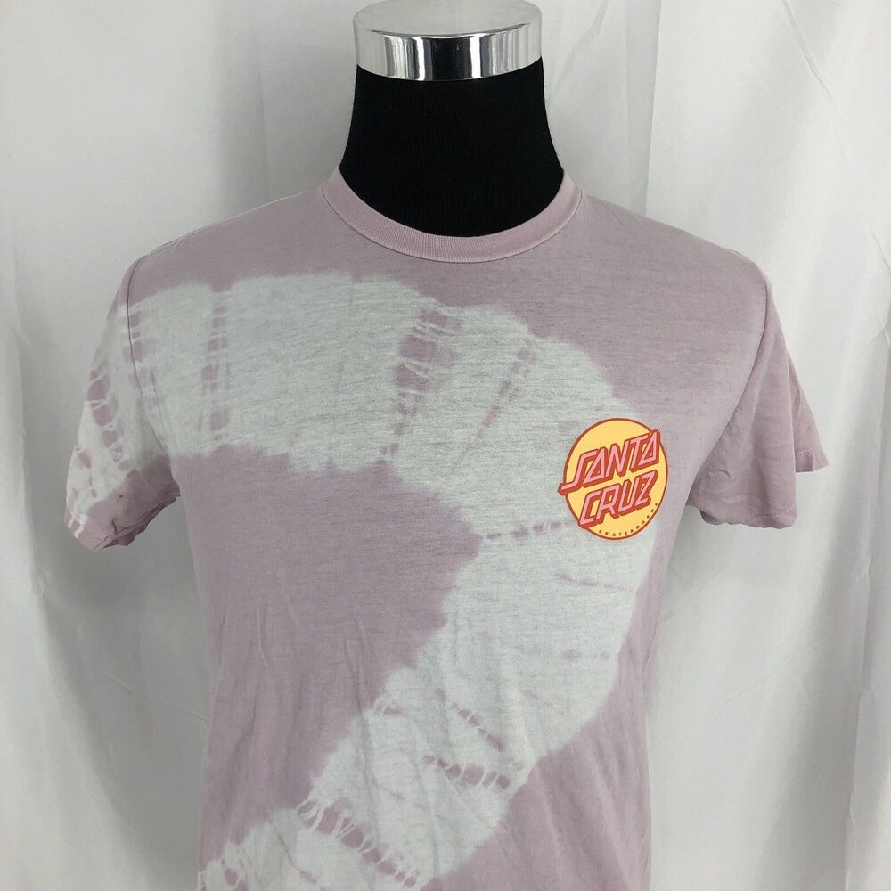 Vintage Santa Cruz Skate Faded Pink Tie Dye Short Sleeve T Shirt Medium Retro